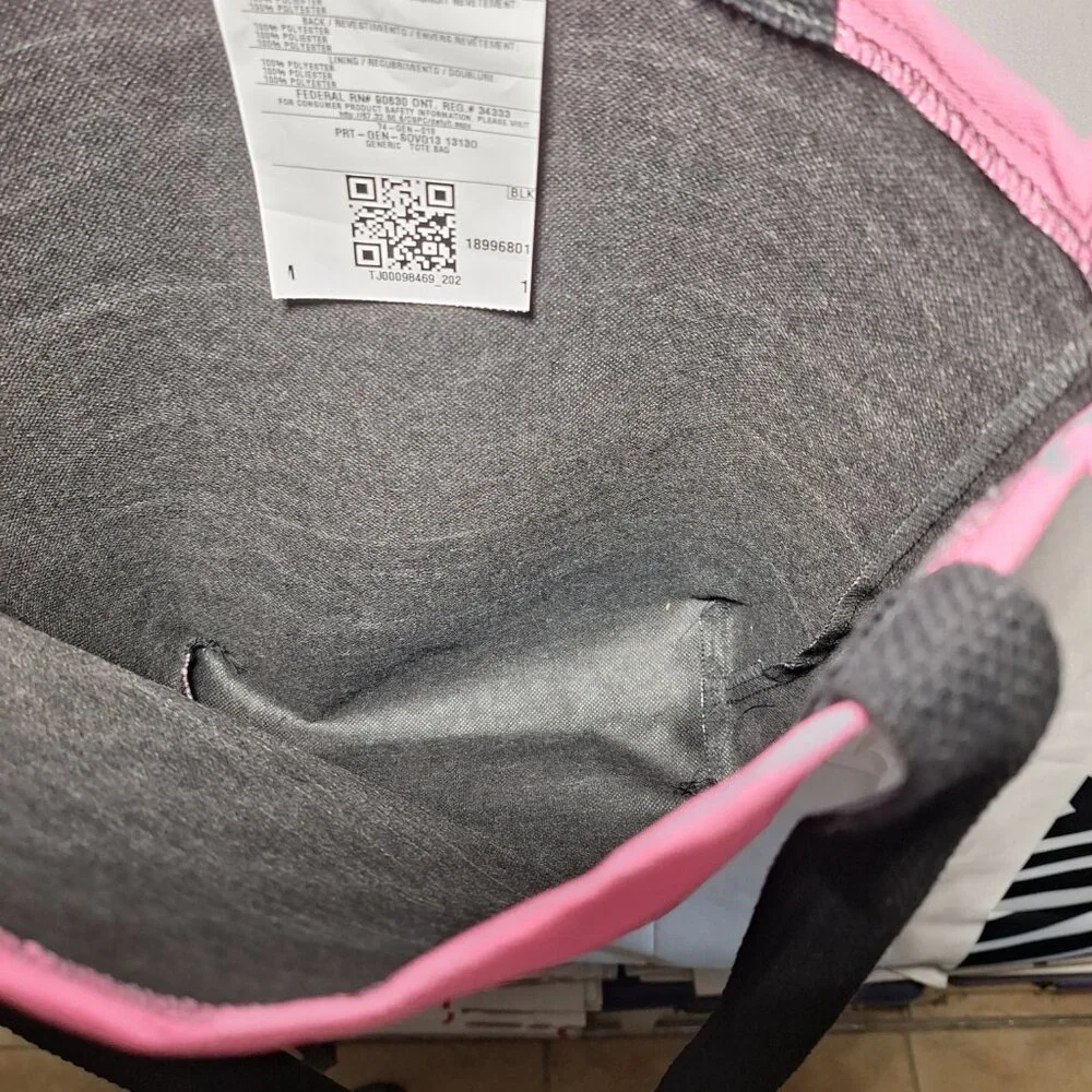 NWOT Canvas Tote - IV Hydration/Meds - Pink w/black straps - NEW